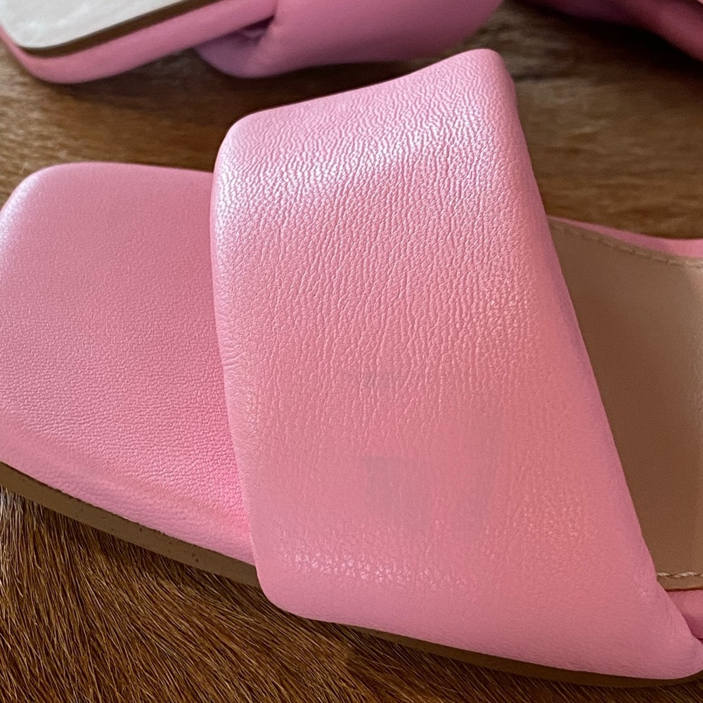 Steve Madden Isa Pink Clear Lucite Wedge Sandals Open Toe Transparent Heel 7.5 - Picture 13 of 14